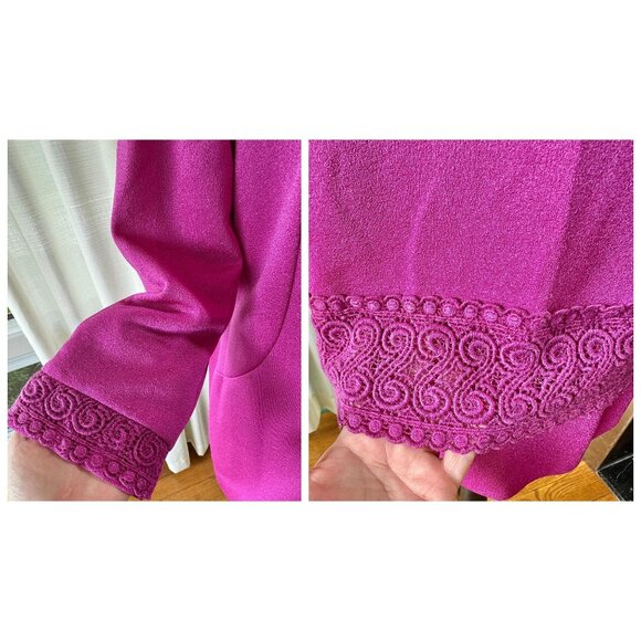 Vintage 1960s two-pieces set, magenta sleeveless dress & matching jacket - Picture 5 of 10